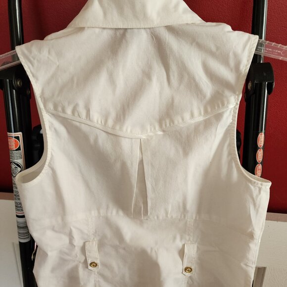 XOXO Y2K White Satin Trim Vintage Style Sleeveless Button Top Women's Size M - Picture 12 of 16